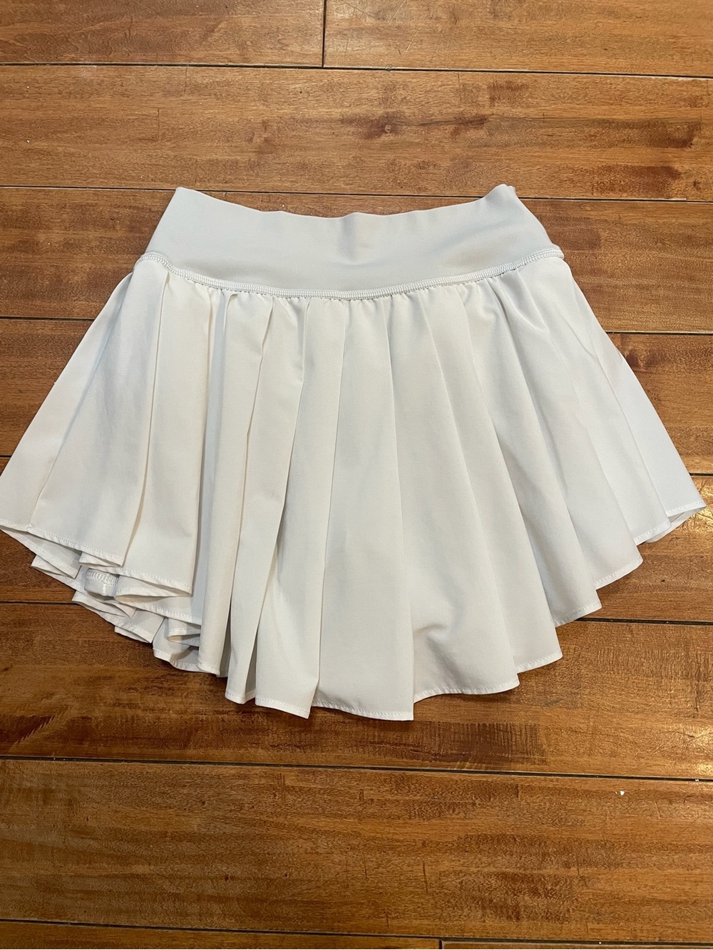 White Pleated Skater Skirt